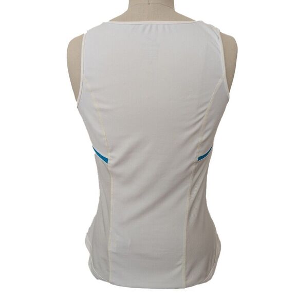 Nike Dri-Fit White Sports Athletic Tank Top White Turquoise Mesh Medium - Picture 2 of 6
